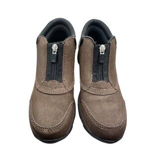 Easy Spirit Womens Brown Leather Slip-On Shoes 7.5 Preowned Hiking Durable